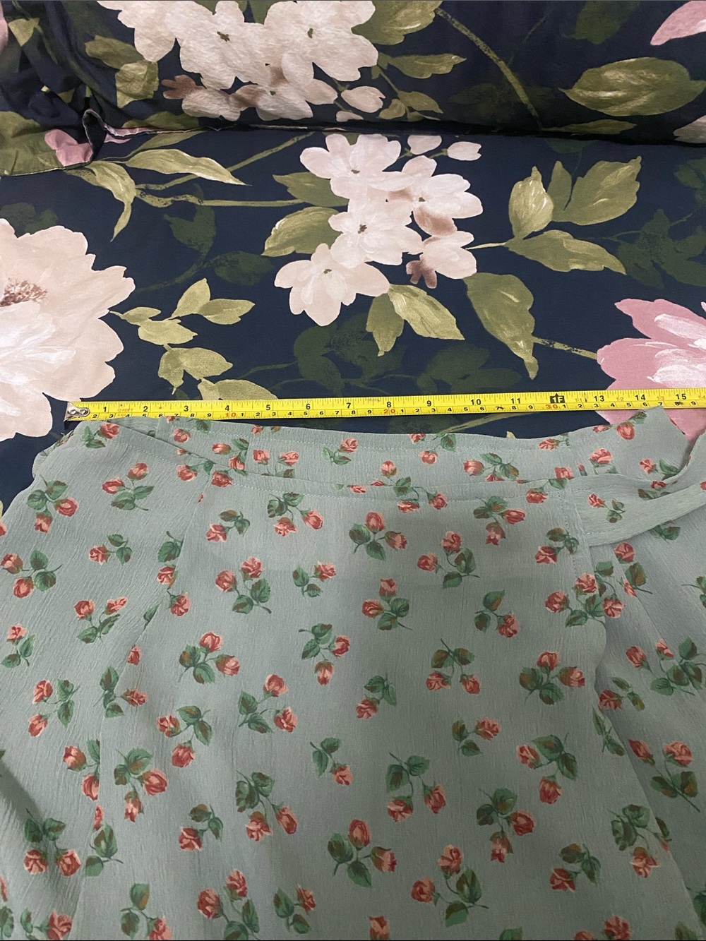 Liz Claiborne Sage Green Floral A-Line Wrap Skirt with Side Tie - Picture 14 of 17